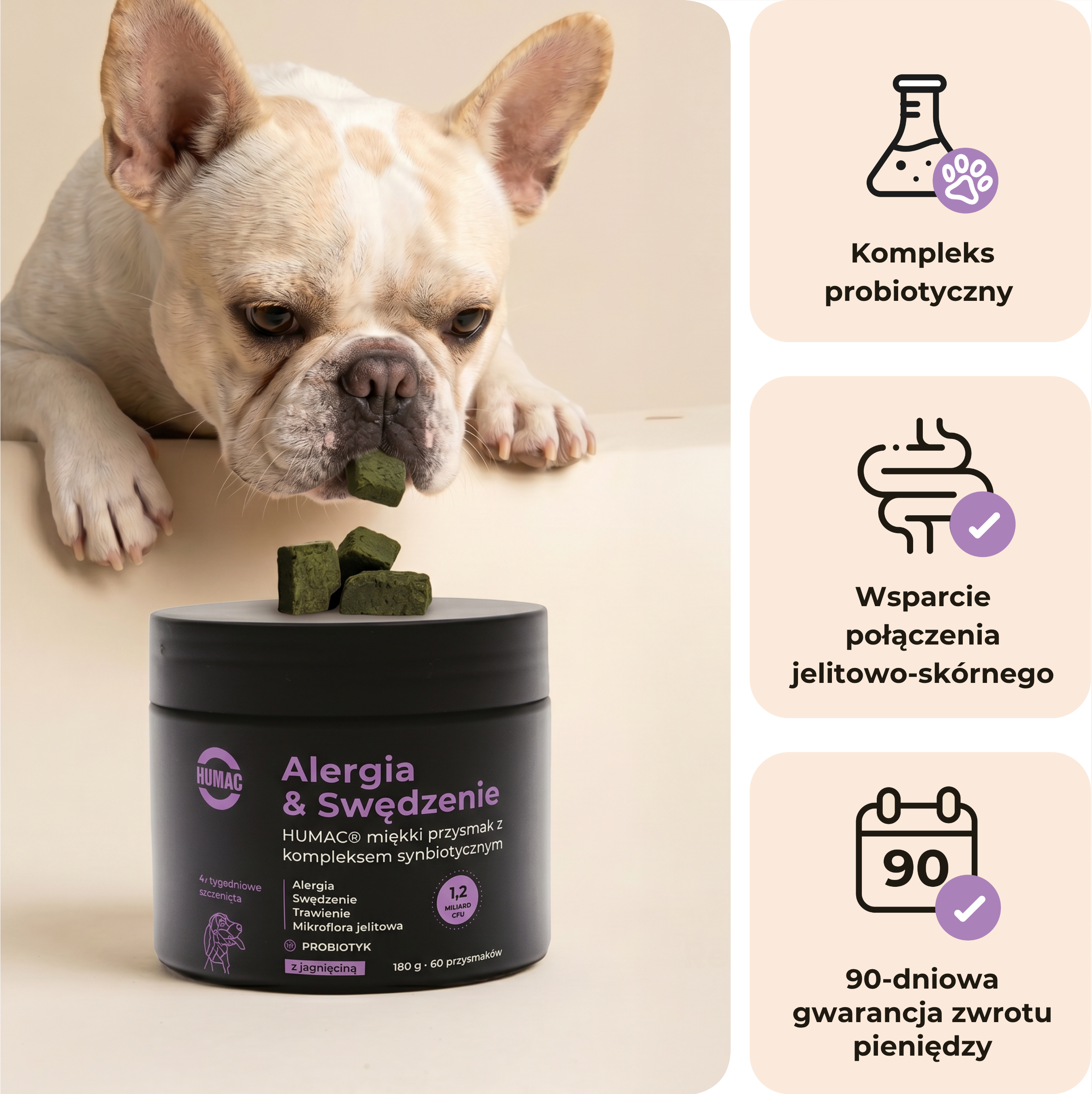 Alergia & Drapanie się – Humac funkcjonalny przysmak 180g (60 szt.)
