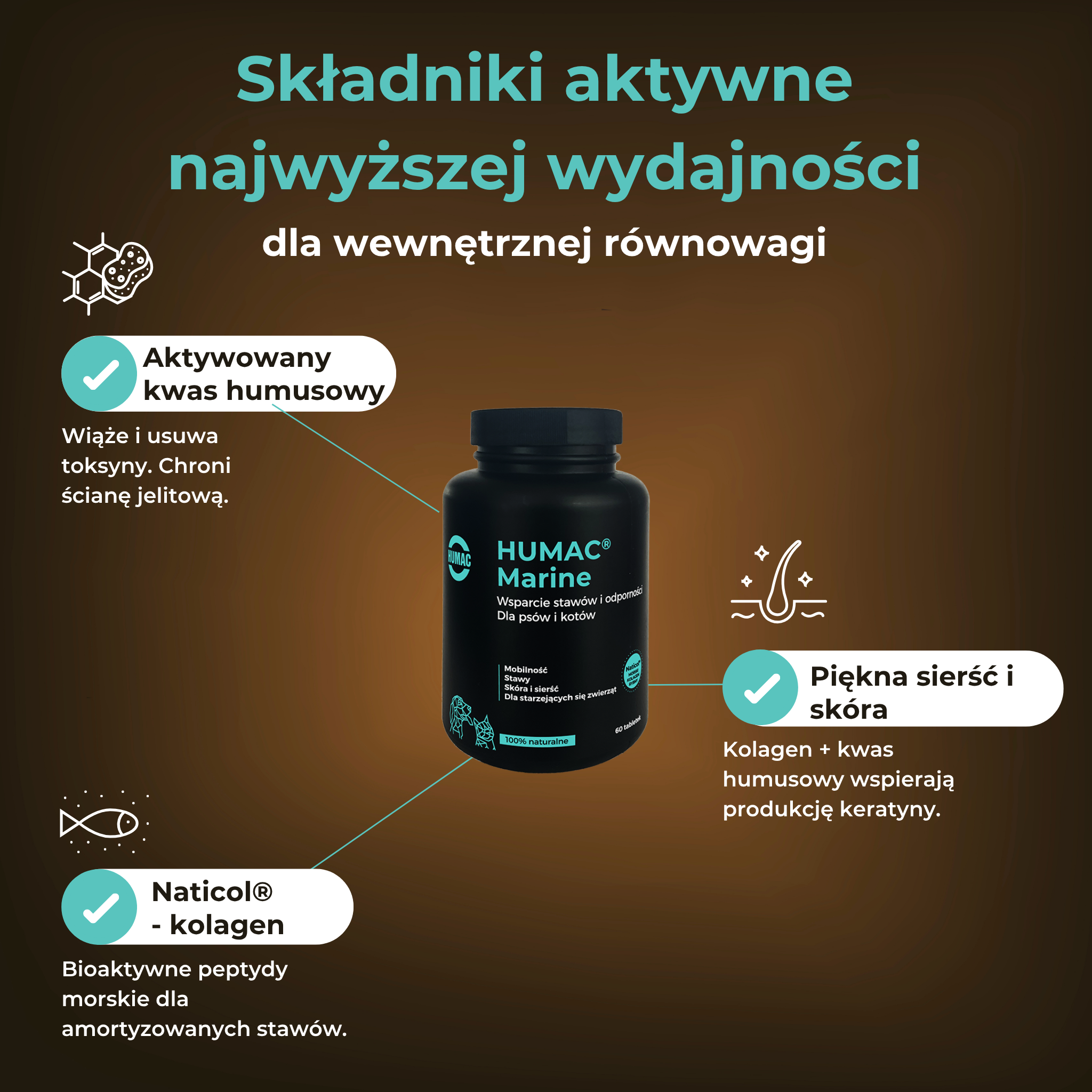 HUMAC® MARINE tabletki rewitalizujące stawy i skórę – 100% naturalna moc