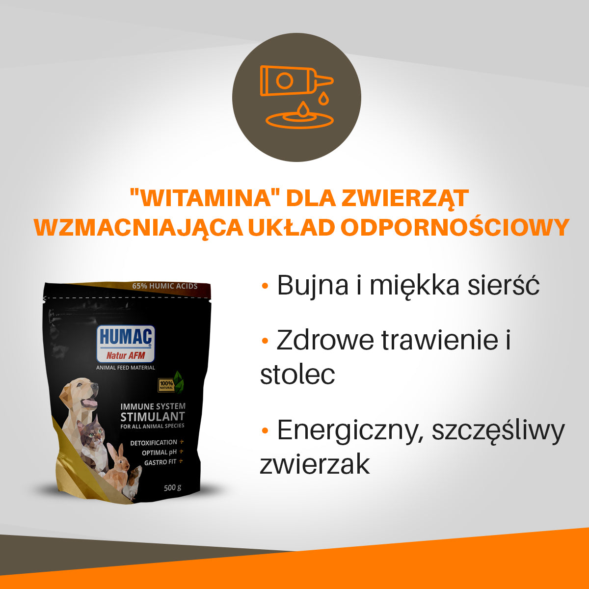 HUMAC® Natur AFM 500 g (opakowanie dla zwierząt średniego i dużego wzrostu)